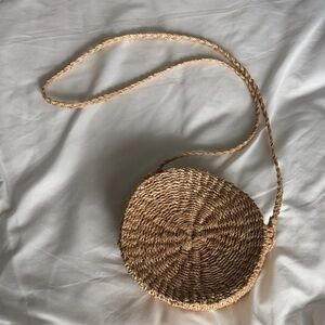 Natural Straw Crossbody Bag